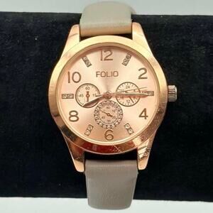 Rose Gold & Gray Folio Watch